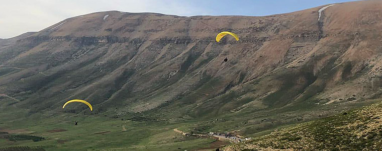 Paragliding flight over the Cedars Lebanon