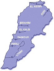 Lebanese rivers map