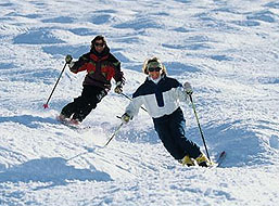 Skiing on moguls in Lebanon