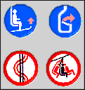 Panneaux de signalisation sur pistes de ski